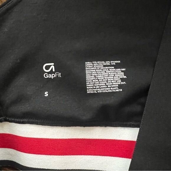 GAP Black Sports Bra with Red and White Stripes - Picture 7 of 8